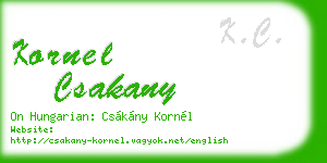 kornel csakany business card